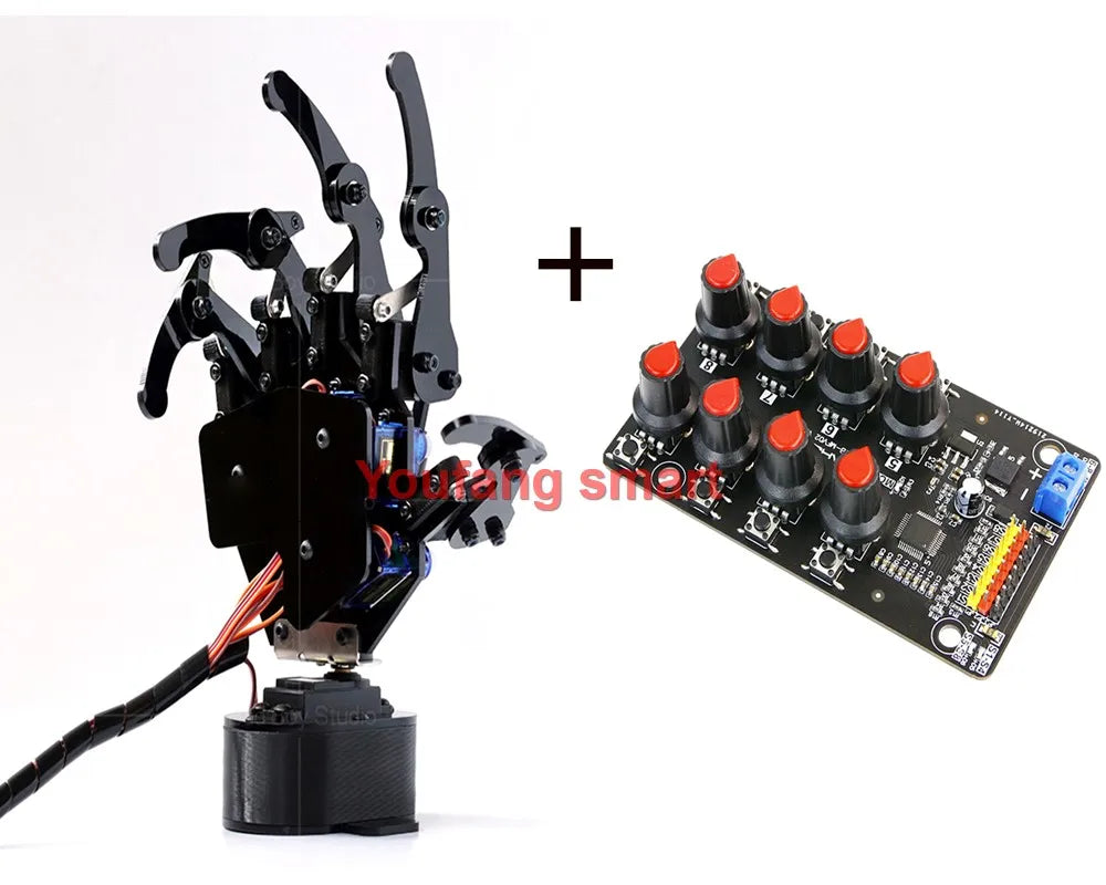 6 Dof Robotic Arm with 5 Dof Bionic Robot Hand Finger Claw for Arduino For Raspberry Pi 5 Kit Programmable Manipulator Project