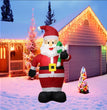 1.2M Christmas Decoration Crutch Santa Claus Inflatable Toy with LED Lights Outdoor Inflatable Model Ornament Party Garden Decor