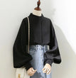 Woman Spring Autumn Style Blouses Shirt Lady Long Lantern Sleeve Stand Collar Loose Blusas Tops