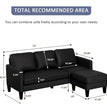 Convertible Sectional Sofa Couch, Faux Leather Sectional Sofa Couch with Reversible Chaise L Shaped Couch Sofa Set 3 Seater