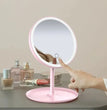 Vanity Cosmetic Mirror Storage Base Mirror With Gift USB Rechargeable Detachable 3 Modes Makeup Mirror With Light LED Portable@C