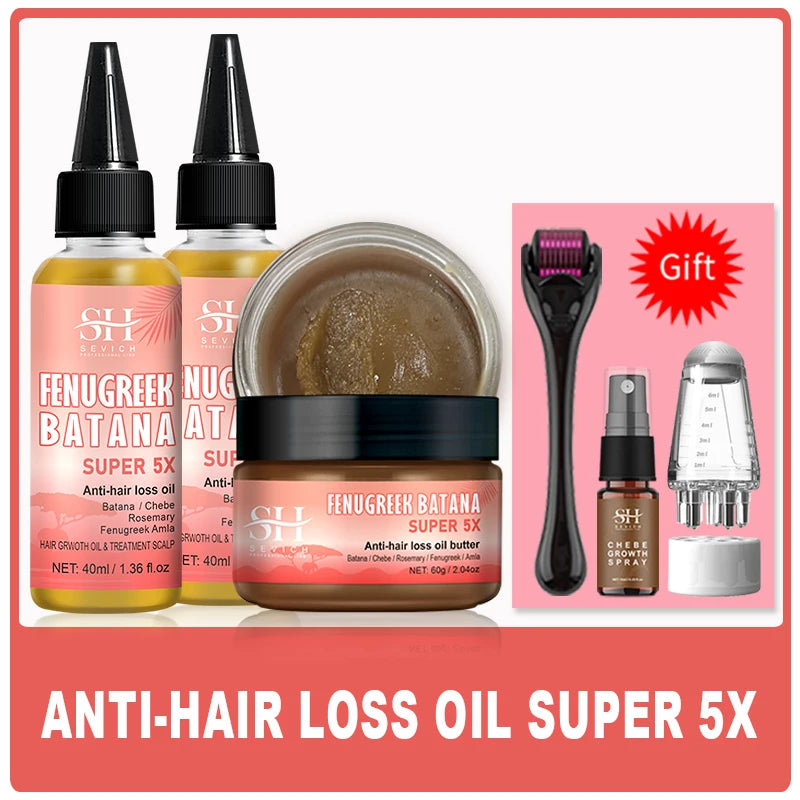 2024 Super Fast 5x Hair Growth Oil Fenugreek Anti-Hair Loss Oil Rosemary Hair Regrowth Chebe Batana Butter Hair Mask Amla Oils