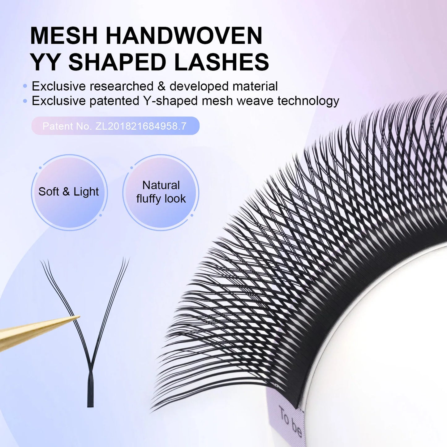 NAGARAKU YY Shape Double and Triple Tips Eyelash Extensions Hand Woven Premium Soft Natural Interlaced Makeup Mesh Net