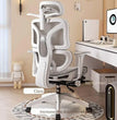 UVR Computer Chair Ergonomic Backrest Chair Home Study Chair Sedentary Comfortable Recliner with Footrest Mesh Office Chair