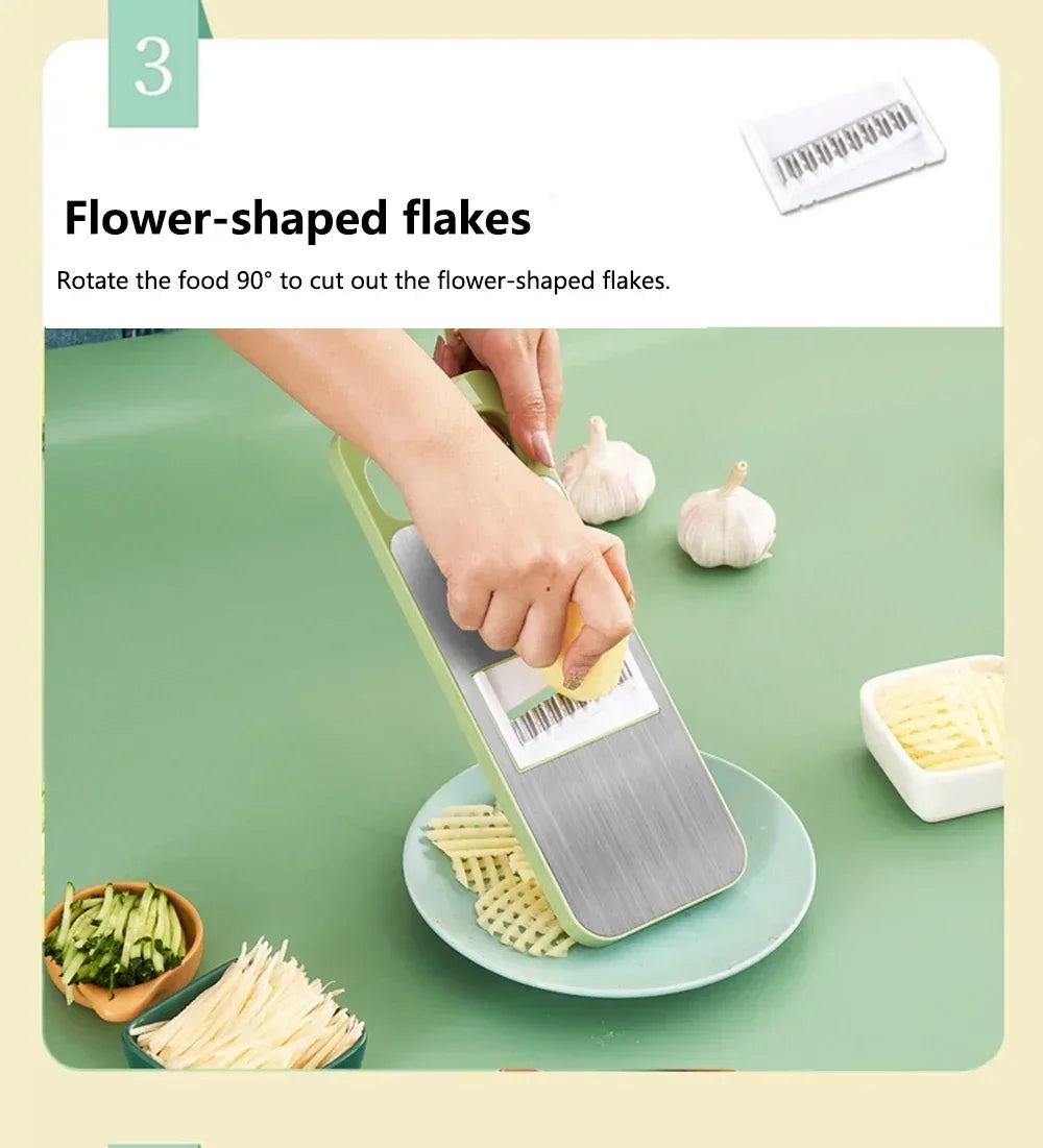 Kitchen Manual Vegetable Slicer Stainless Steel Vegetable Slicer Shredder Cutter Potato Shredders Garlic Carrot Grater Chopper