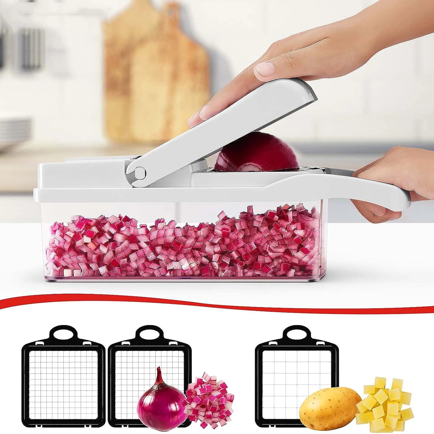 12 in 1 Multifunctional Vegetable Cutter Food Chopper Potato Slicer Carrot Grater Onion Shredder Salad Cutter Kitchen Gadgets