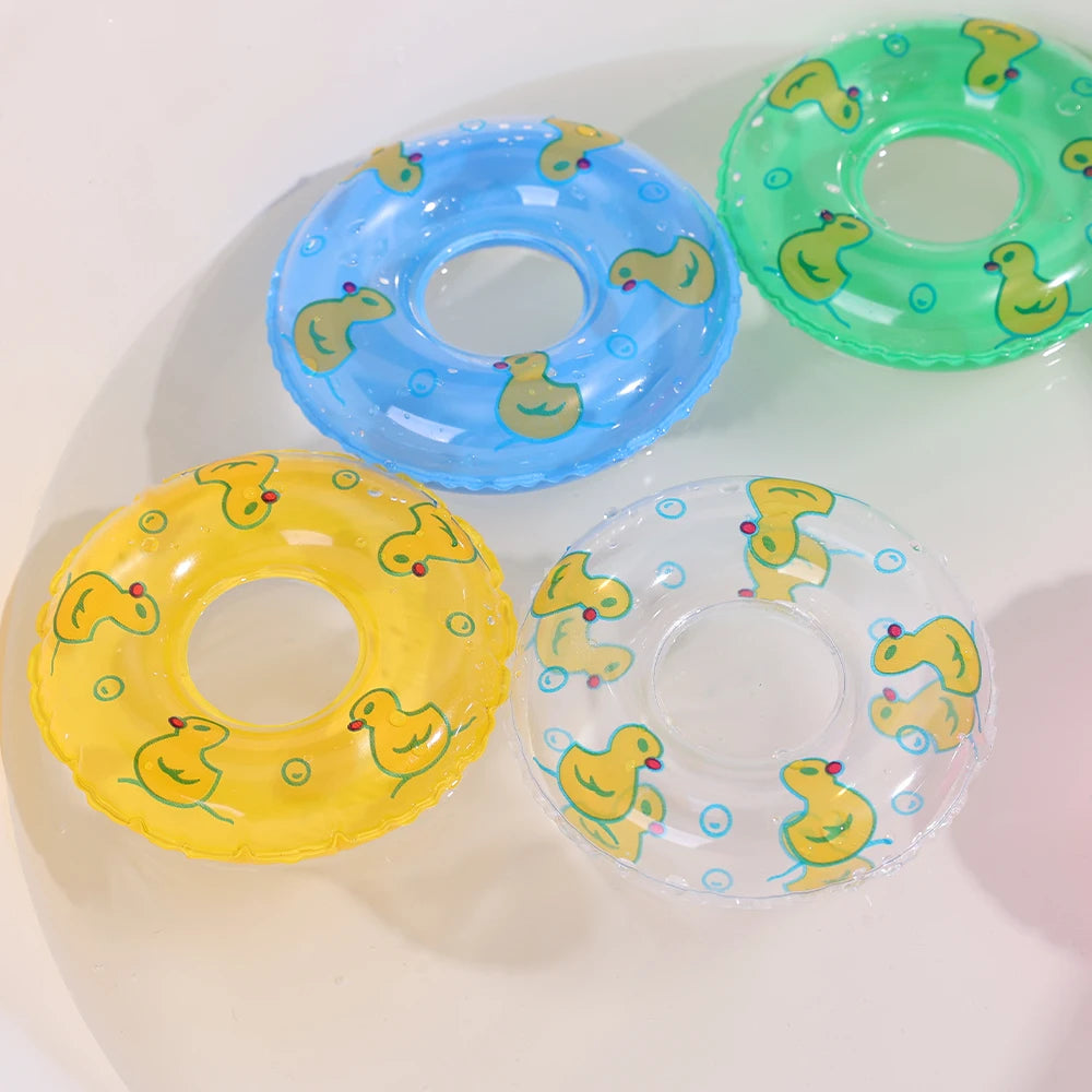 2/4/6/10Pcs Kids Mini Swim Ring Bath Toy Summer Fun Swimming Pool Float Ring Toys for Rubber Ducks Dolls Inflatable Bath Toy