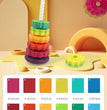 Montessori Rotating Rainbow Tower Baby Stacking Puzzle Toys Safety and Environmental Protection Colored Children's Toys Boy Girl