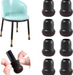 8PCS Chair Leg Floor Protectors with Thick Wrap Felt Pads Silicone Furniture Leg Covers Black Table Feet Cups to Protect Caps