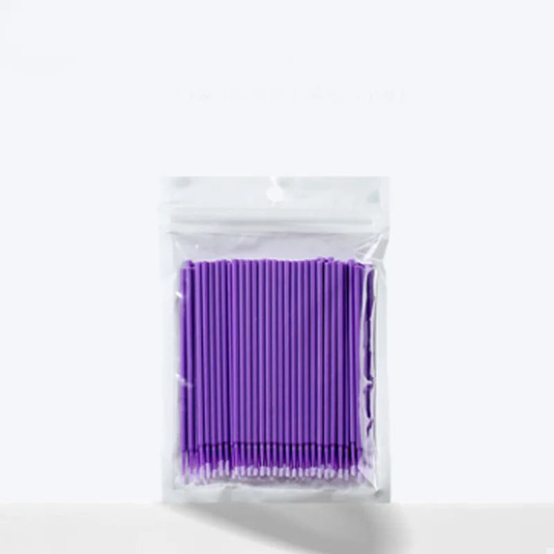 CNKESS Disposable cotton swab 100 bendable eyelash extension for easy hygiene and micro-brush False eyelash tool accessories