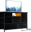 8 Dresser TV Stand with Power Outlet & LED for 55'' TV, Long Dresser for Bedroom with 8 Deep Drawers, Wide Console Table