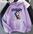 Jinx Arcane Hoodie ENEMY Cool Graphic Print Sweatshirt Women Tracksuit Sudaderas Aesthetic Clothes Streetwear Manga Casual Male