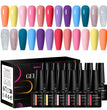 MEET ACROSS 12Pcs/Set 7ml Macaron Gel Nail Polish With Box Semi Permanent UV Gel  Soak Off Nail Art Kit Varnish For Manicure