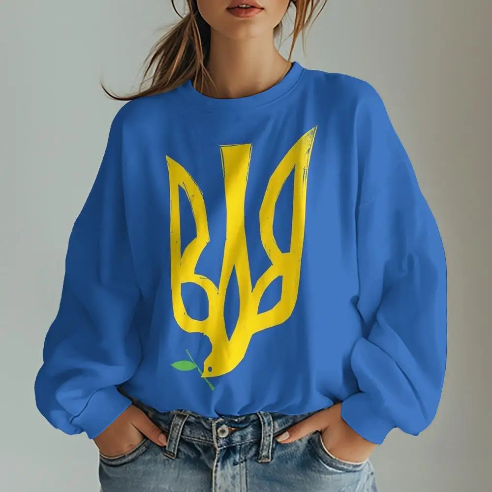 Ukrainian Traditional Graphic Print Women's Sweatshirts Oversized Hoodies Long Sleeve Women Clothing Casual Top Sweatshirts