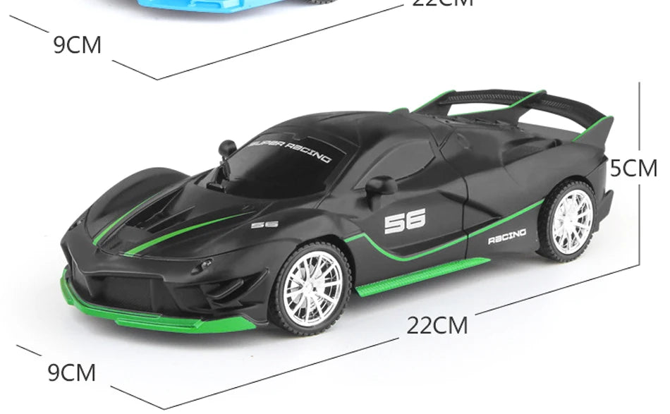 1/18 RC Car LED Light 2.4G Radio Remote Control Sports Cars For Children Racing High Speed Drive Vehicle Drift Boys Girls Toys