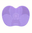 Apple Shaped Silicone  Makeup Brush Cleaning Pad-Efficient & Portable & Reusable Makeup Brush Cleaning Mat With Suction Cup