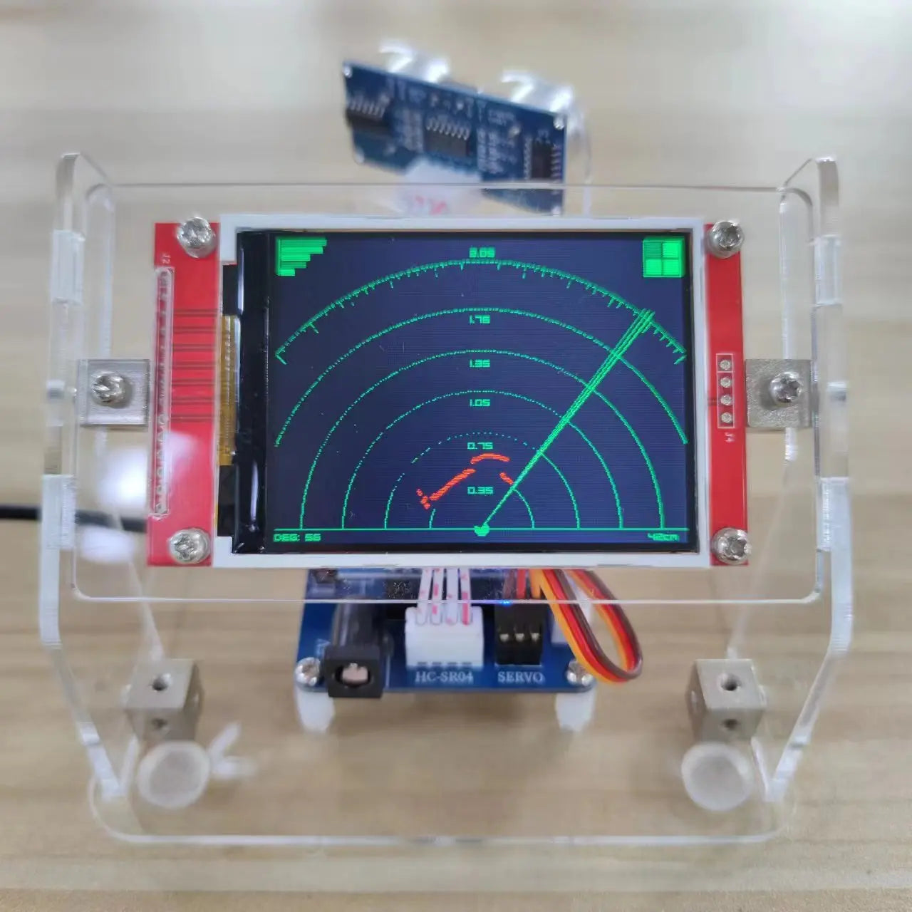 Acrylic Mini Radar Robot With TFT Small/Big Screen to Ultrasonic Radar For Arduino Robot for ESP8266 Programmable Toys Diy Kit