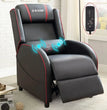 LED Gaming Massage Recliner Chair, Racing Style Single Living Room Sofa Comfortable Ergonomic Home Theater Seating, Chairs