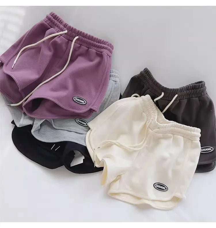 ITOOLIN Women Casual Drawstring Sports Shorts Summer Thin High Waist Yoga A-line Shorts Loose Women Running Straight Trousers