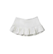 Mooyufon Fabric Y2K Mini Skirt Women Low Waist Wide Pleat Light Grey Sexy Vintage A-line Pleated Skirt Casual Skort Summer