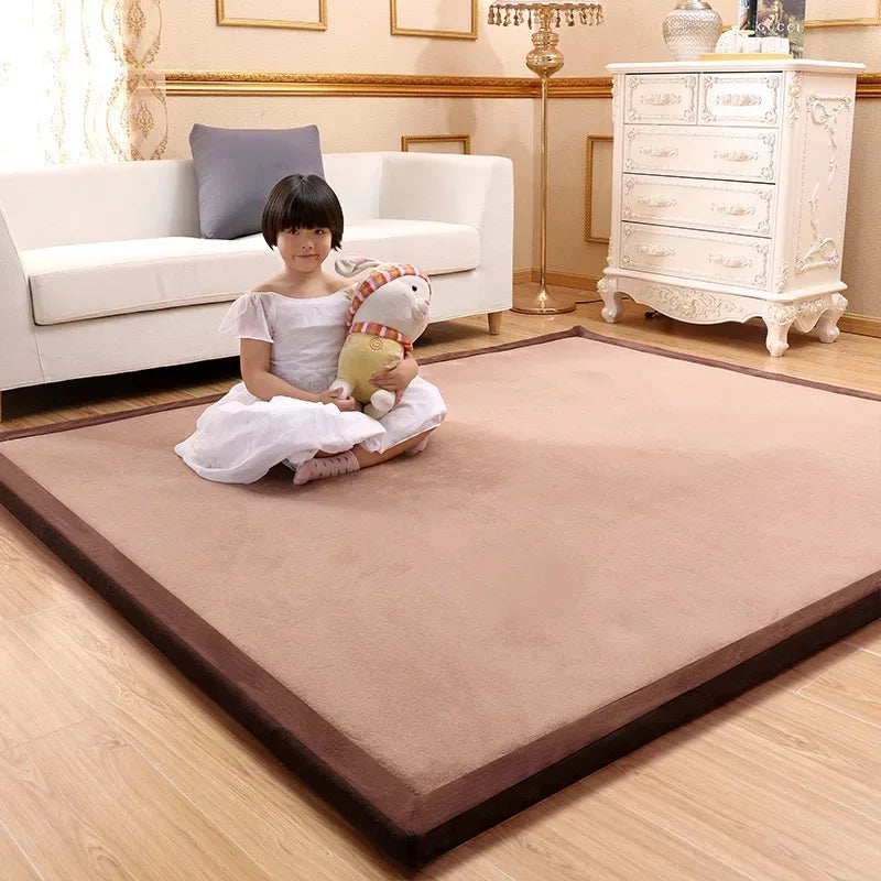 Latest Japanese Style 3CM Thickening Coral Fleece Velvet Mattress Camel Bed Mattress Living Room Tatami Carpet Baby Crawling Mat