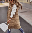 Long with Hood Outdoor Vest Down Women's Jacket Quilted Coat Sleeveless Jacket Winter Light Weight Sweaters