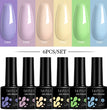 LILYCUTE 6Pcs/Set Macaron Color Gel Nail Polish Set Kit Spring 6 Colors UV LED Nail Art Gel Vernis Semi Permanent Base Top Coat