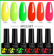 LILYCUTE 6Pcs/Set Macaron Color Gel Nail Polish Set Kit Spring 6 Colors UV LED Nail Art Gel Vernis Semi Permanent Base Top Coat