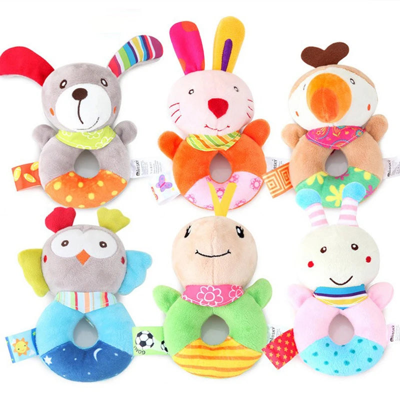 New Baby Animal Hand Bell Rattle Soft Rattle Toy Newborn Educational Rattle Mobiles Baby Toys Cute Plush Bebe Toys 0-12 Months