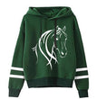 Long Sleeves Sweatshirt Pullover Cool Horse Graphic Casual Tracksuit Women’s Clothing Horse Hoodies High Street Fashion Sweater