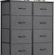 Fabric Dresser with 8 Drawers, Chest of Drawers with Fabric Bins, Tall Dresser with Wood Top for Bedroom, Closet, Entryway