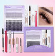 DIY Lash Extension Mix Styles Lash Clusters Individual with Bond&Seal Remover Tweezers Lash Brush for Self Application Makeup