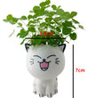 1pc Ceramic Flowerpot Mini Cat Cartoon Cute Plant Desktop Potted Plant Pot DIY Decorate Toys Science Education School Gifts