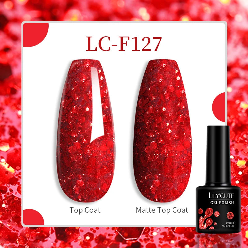 LILYCUTE 129 Colors 7ML Nail Gel Polish Nail Supplies Vernis Semi Permanent Nail Art Manicure Soak Off LED UV Gel Nail Varnishes