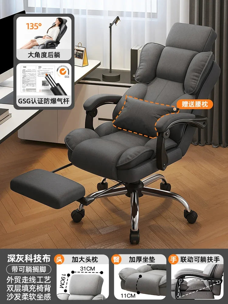 Comfortable Office Boss Chair, Reclining Gaming Computer Chair for Bedroom and Living Room, Study Sofa Chair, Home Furniture