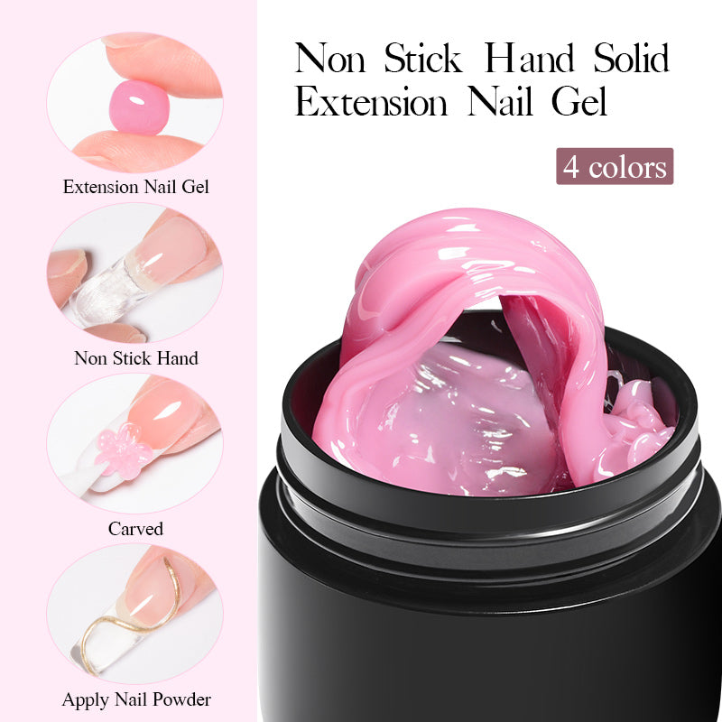 7ML Non Stick Hand Solid Extension Nail Gel Polish Pink Clear Nude Extension Gel Rhinestone Glue Gel For DIY Manicure Nail Art