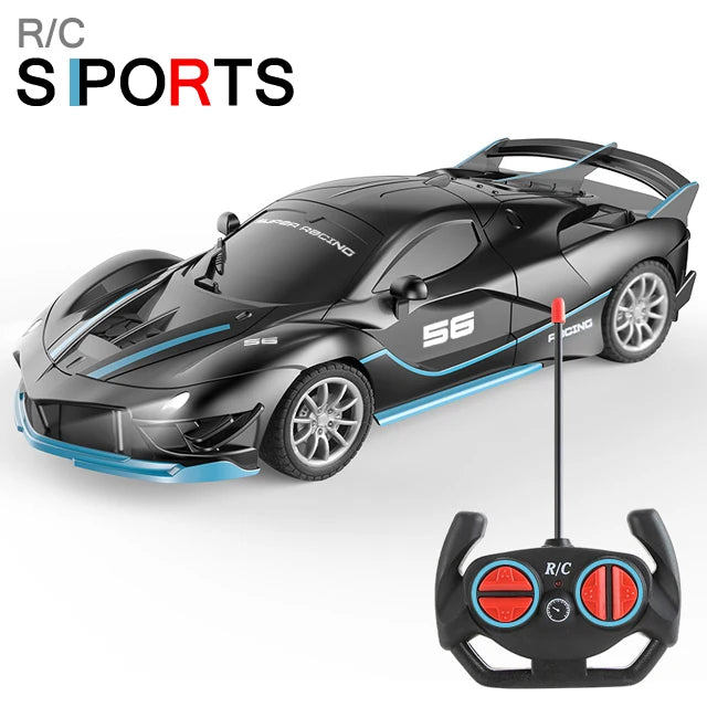 1/18 RC Car LED Light 2.4G Radio Remote Control Sports Cars For Children Racing High Speed Drive Vehicle Drift Boys Girls Toys