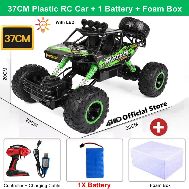 4WD Remote Control Car With Led Lights Radio RC Buggy Off-Road Drift Trucks RTR Vehicle Gifts Toys for Children Boys Kids Adults