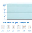 Hcore 1 PC Gel Memory Foam Mattress Topper,  Blue Mattress Pad, Soft Breathable Cooling Bedding For Bedroom, Guest Room, CertiPU