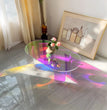 Acrylic Coffee Table, Iridescent Acrylic End Table, Colorful Acrylic Side Table 37.4 in (L) x 19.7 in (W) x 14.2IN (H)