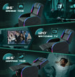 LED Gaming Massage Recliner Chair, Racing Style Single Living Room Sofa Comfortable Ergonomic Home Theater Seating, Chairs