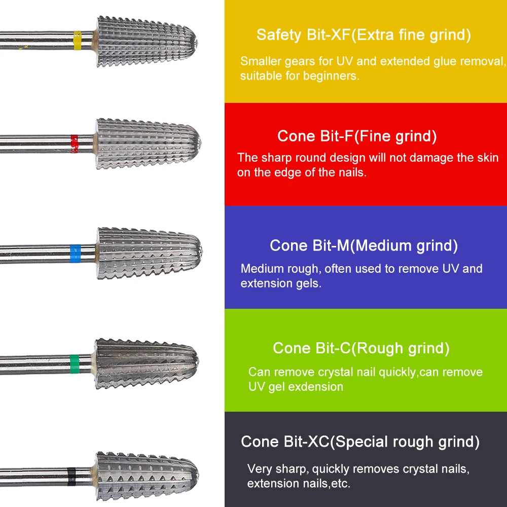 Carbide Milling Cutter Professional Manicure Electric Rotary Manicure Machine Drill Bit Nail Sanding Head For Removing Acrylic