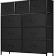 Dresser for Bedroom with 9 Drawers,Fabric Closet Organizer, Cloth Dresser with Metal Frame and Wood Tabletop Chest Storage Tower