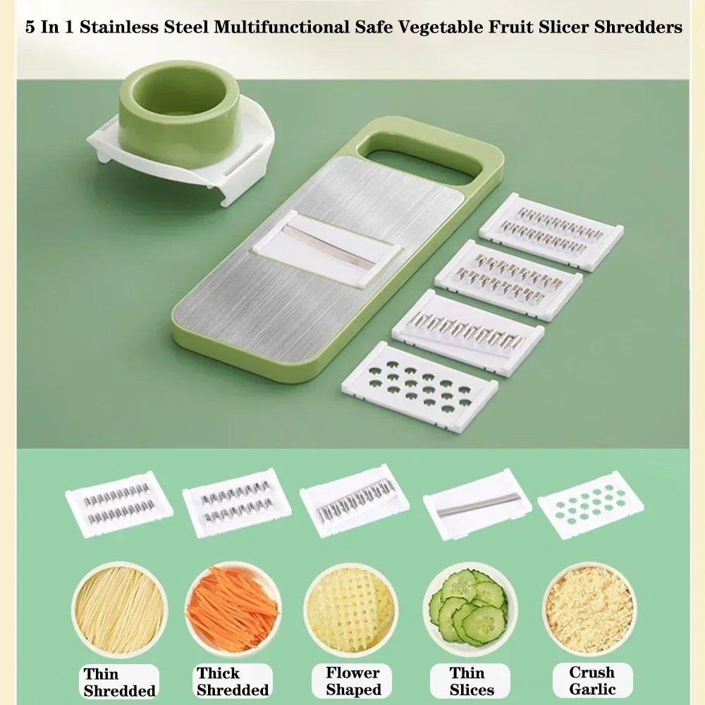 Kitchen Manual Vegetable Slicer Stainless Steel Vegetable Slicer Shredder Cutter Potato Shredders Garlic Carrot Grater Chopper