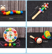 9 in 1 Wooden Montessori Toys Rattle Bell Drum Column Set Musical Instruments Sensory Early Baby Toy Toddler Education