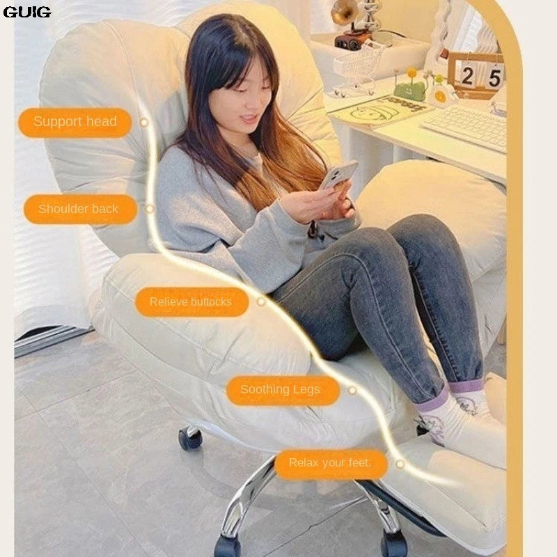 GUIG Lazy Computer Sofa Chair Home Comfortable Sedentary Reclining Table Chair Anchor Chair Live Chair Bedroom Lazy Chair Fotel