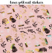 Abstract Geometry Stickers For Nail 3D Laser Gold Black Leaves Heart Line Adhesive Sliders Decor Holographic Decal