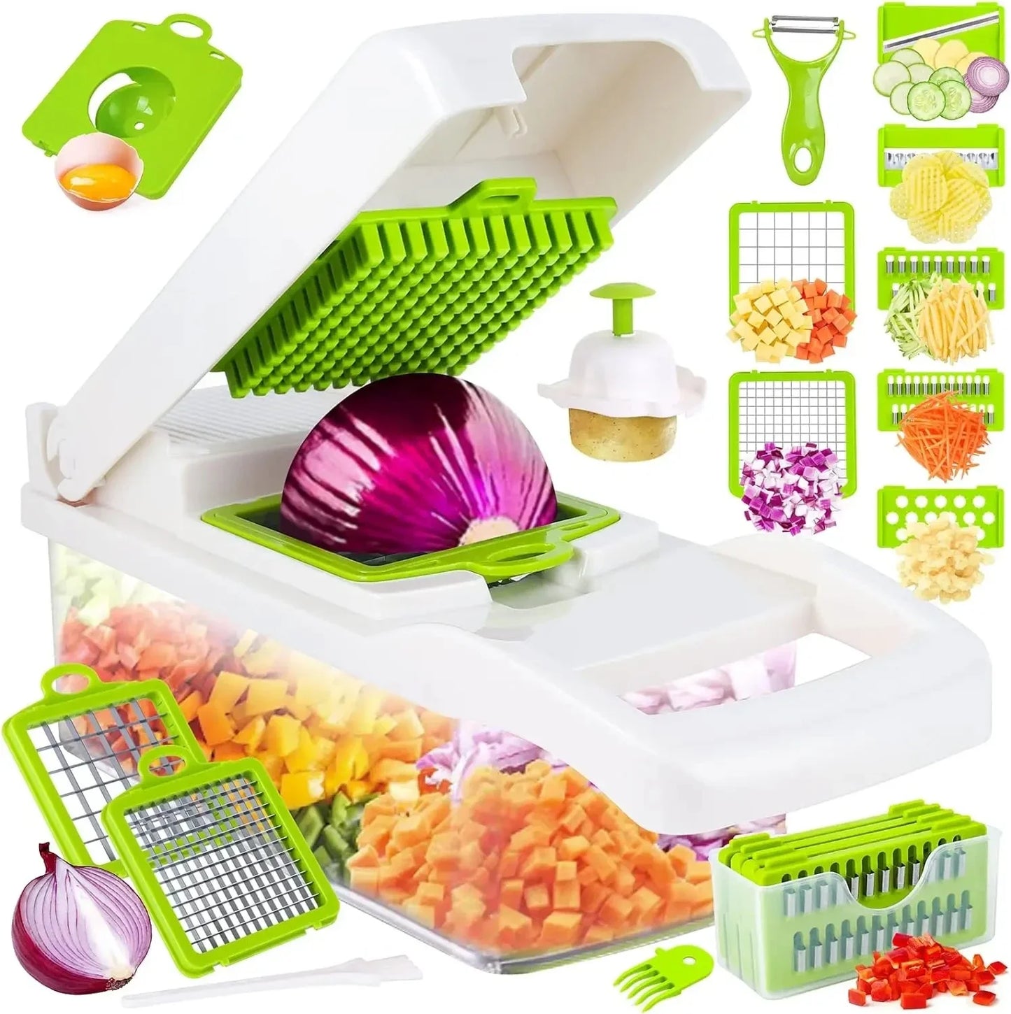 12 in 1 Multifunctional Vegetable Cutter Food Chopper Potato Slicer Carrot Grater Onion Shredder Salad Cutter Kitchen Gadgets