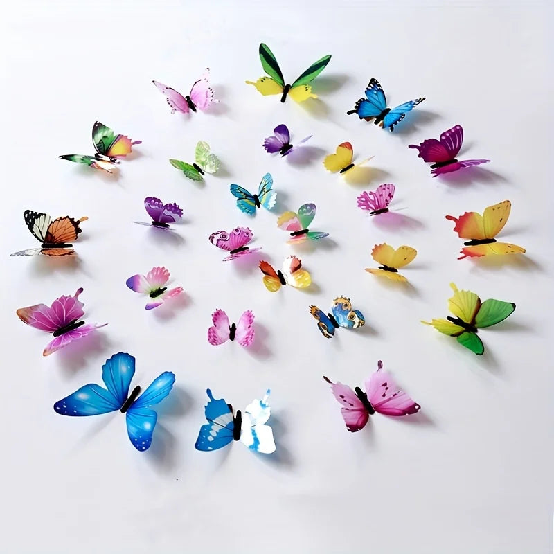 New 12Pcs Fashion 3D Luminous Butterfly Creative Wall Sticker For DIY Wall Stickers Modern Wall Art Home Decorations DIY Gift