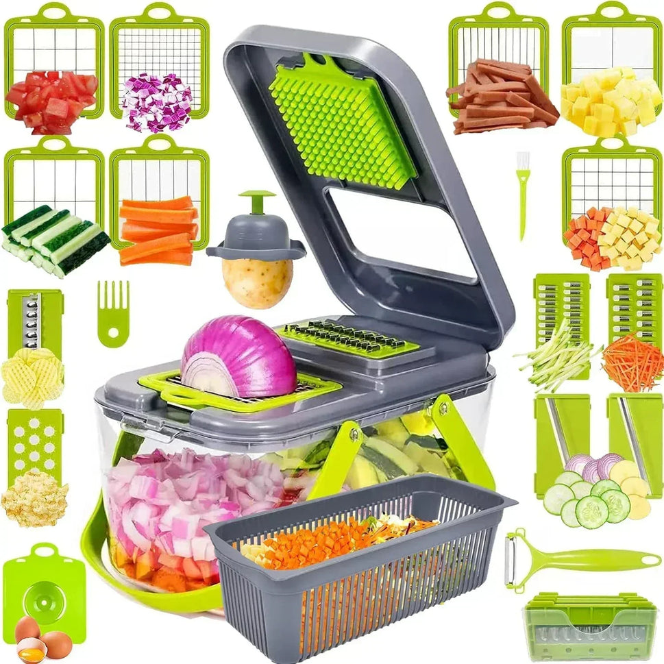 12/22 in 1 Multifunctional Vegetable Chopper Onion Grater Carrot Potato Shredder Fruit Slicer Garlic Chopper Kitchen Gadget Tool